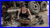 A Talented Young Woman Personally Replaces The Steering Knuckle Bearings On A Truck And Restores The